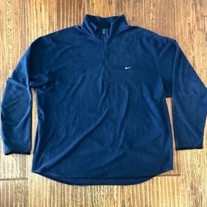 Mens Nike Base Layer Fleece 1/4 Zip Navy Blue XXL